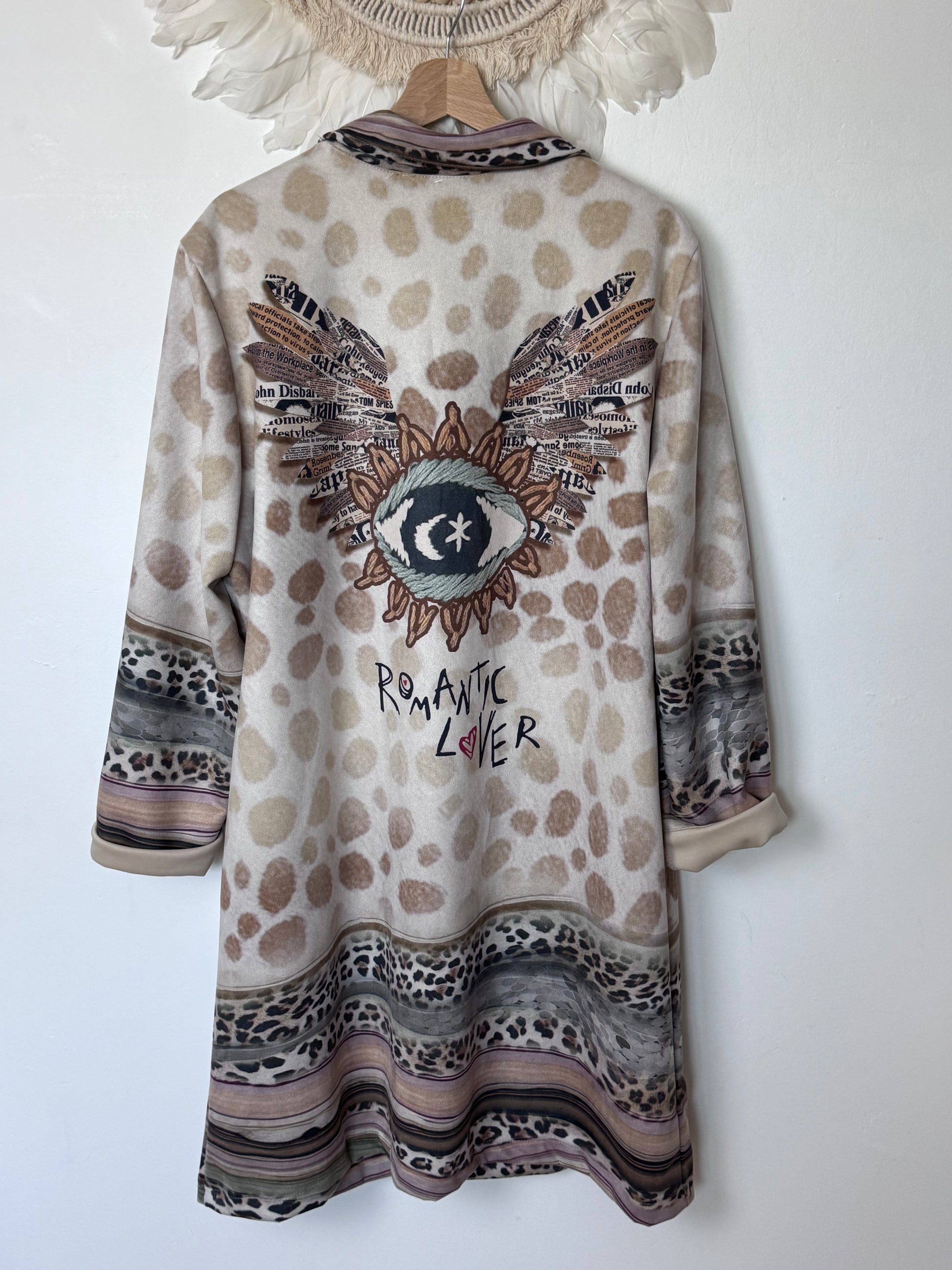 Veste longue bohème suédine
