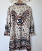 Veste longue bohème suédine