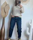 Pull coeur beige chiné