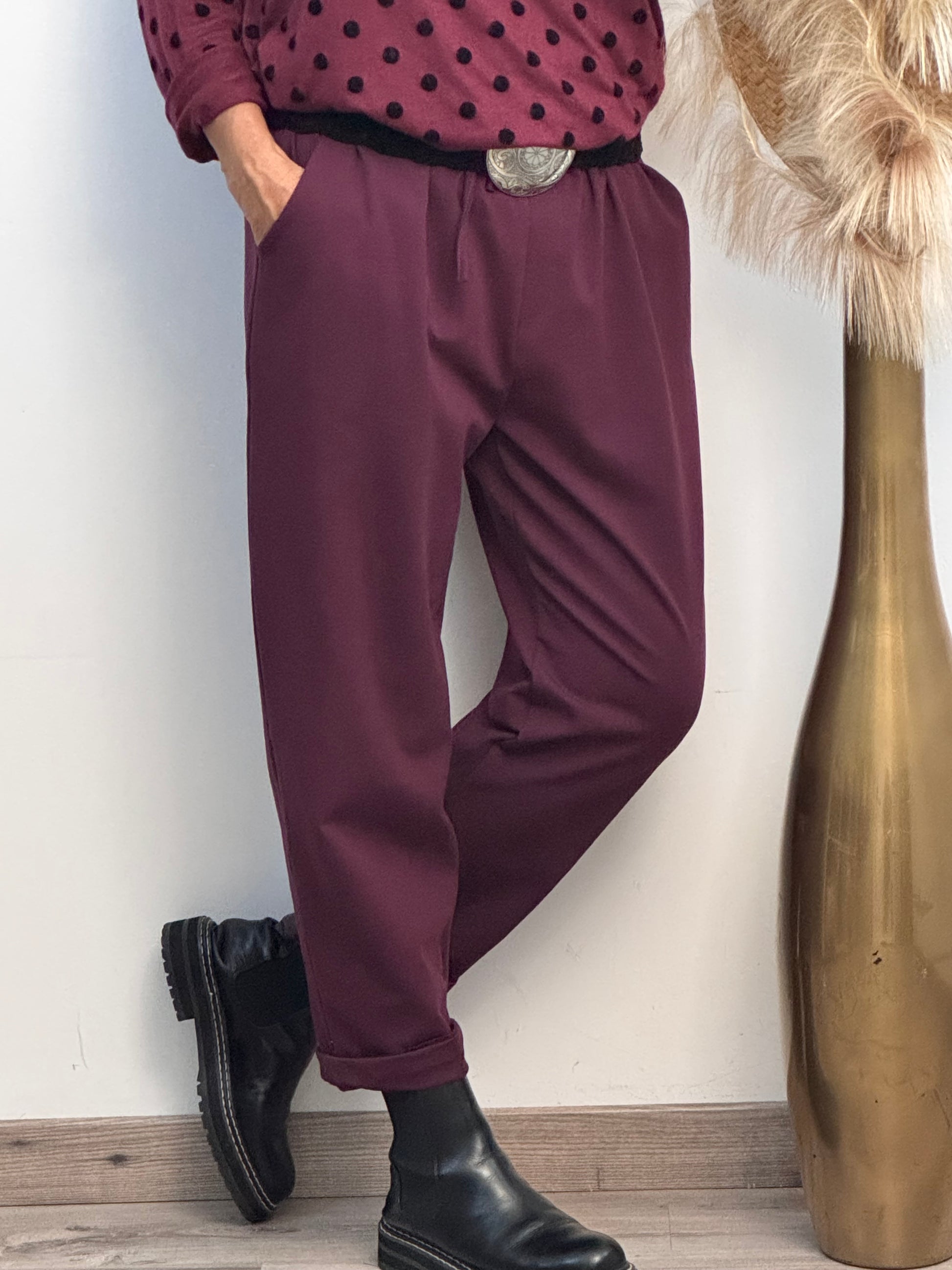 Pantalon Sacha lie de vin 42/50