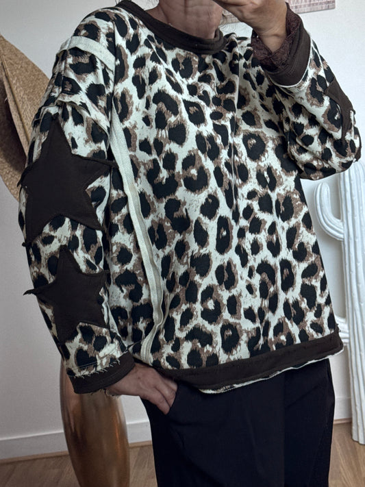Sweat-shirt Léo Wild Star crème