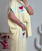 Chemise oversize rayée jaune