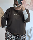 Sweat-shirt c’est la vie marron