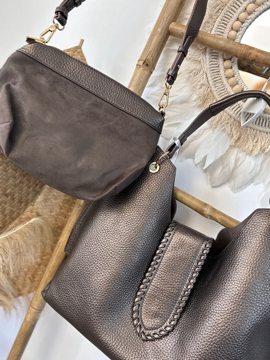 Sac bronze Alban +pochette