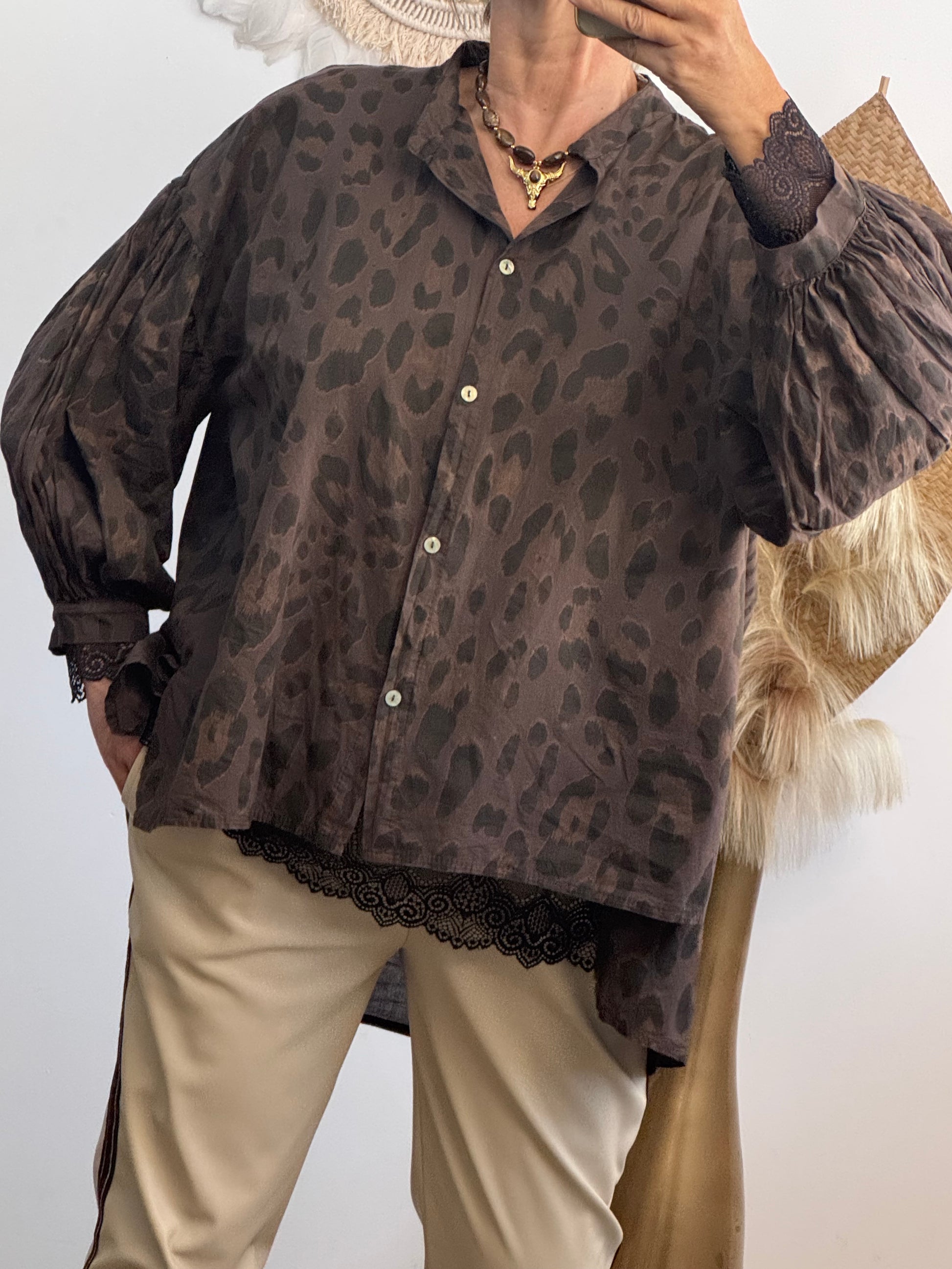 Blouse Rosalie Léo marron