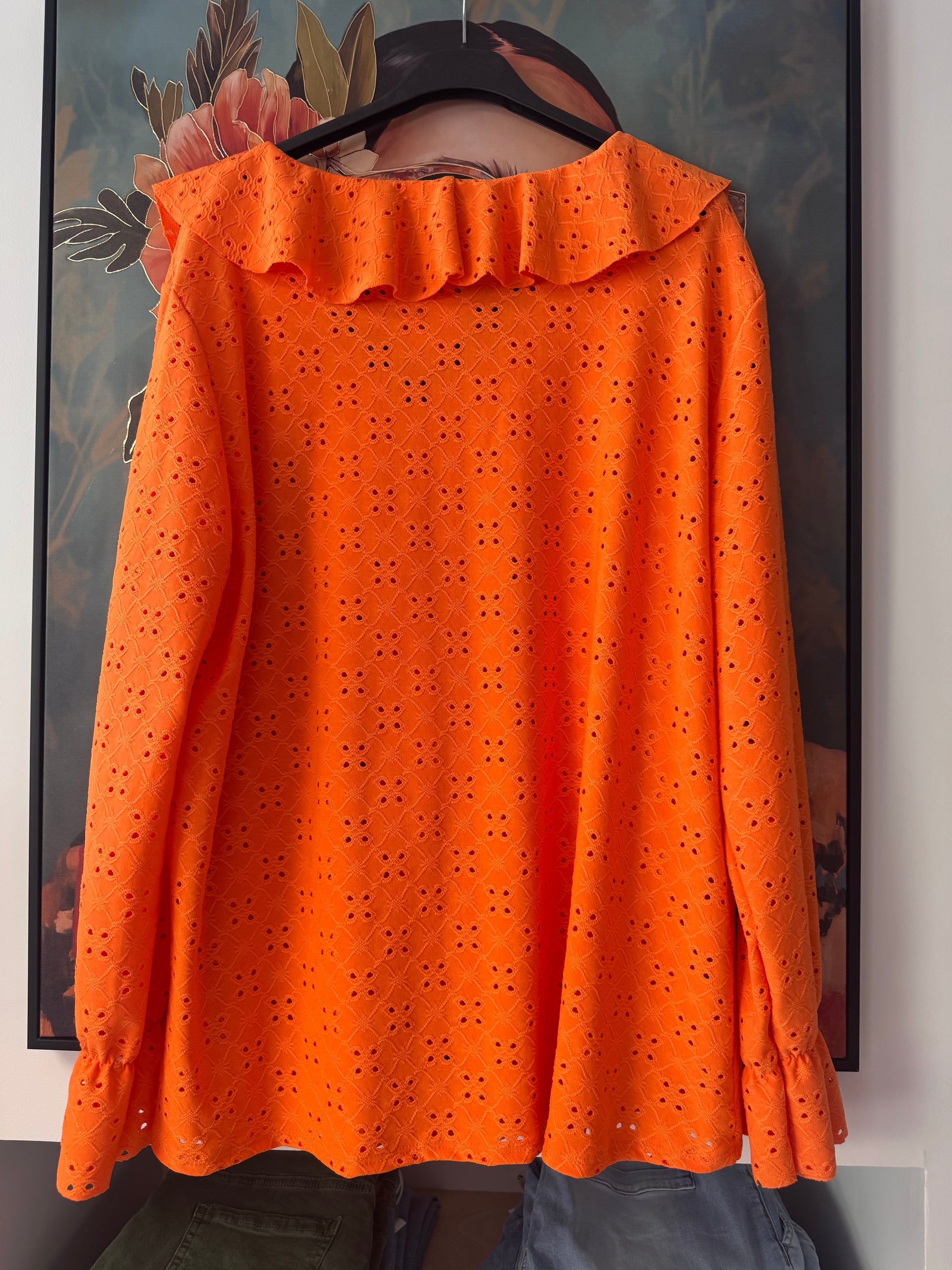 Blouse broderie anglaise orange