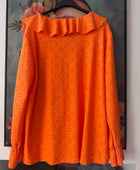 Blouse broderie anglaise orange