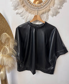 Haut similicuir noir