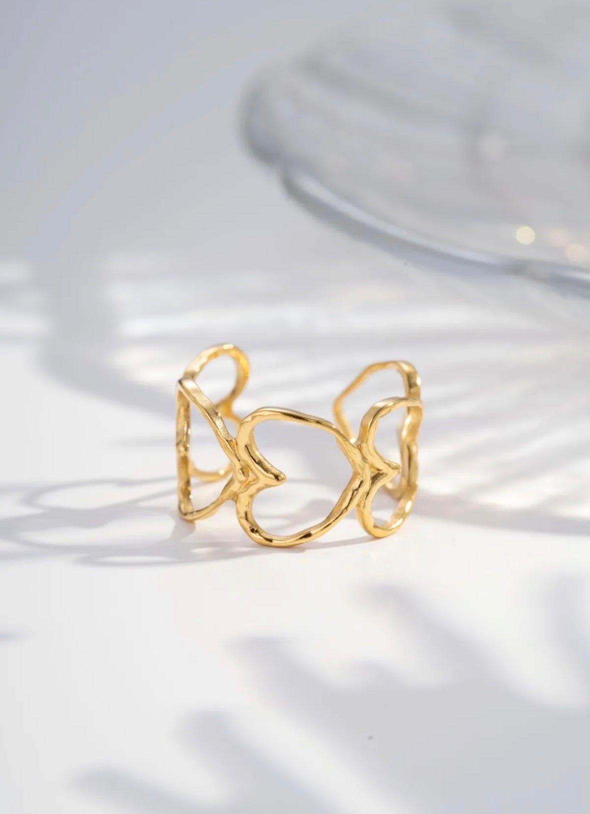 Bague cœur dorée ou argentée