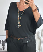 Pull en modal  noir TU 42/50