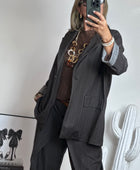 Veste blazer Alan marron fines rayures TU 40/48