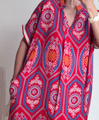Robe fluide fond rouge