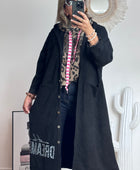 Veste longue suédine noire