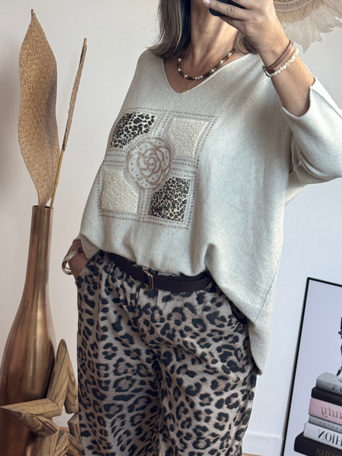 Pull Rosalia beige
