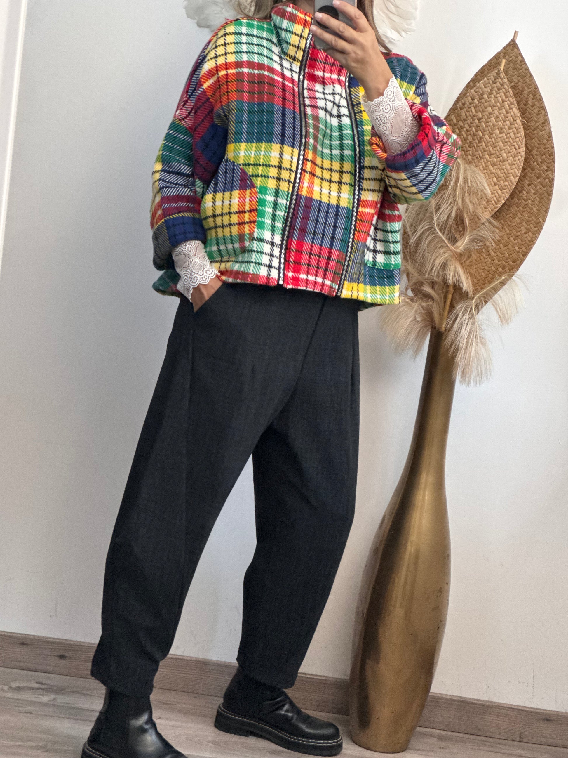 Pantalon noir chiné