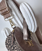 Sac banane cuir véritable Léo et irisé bronze + 2 sangles