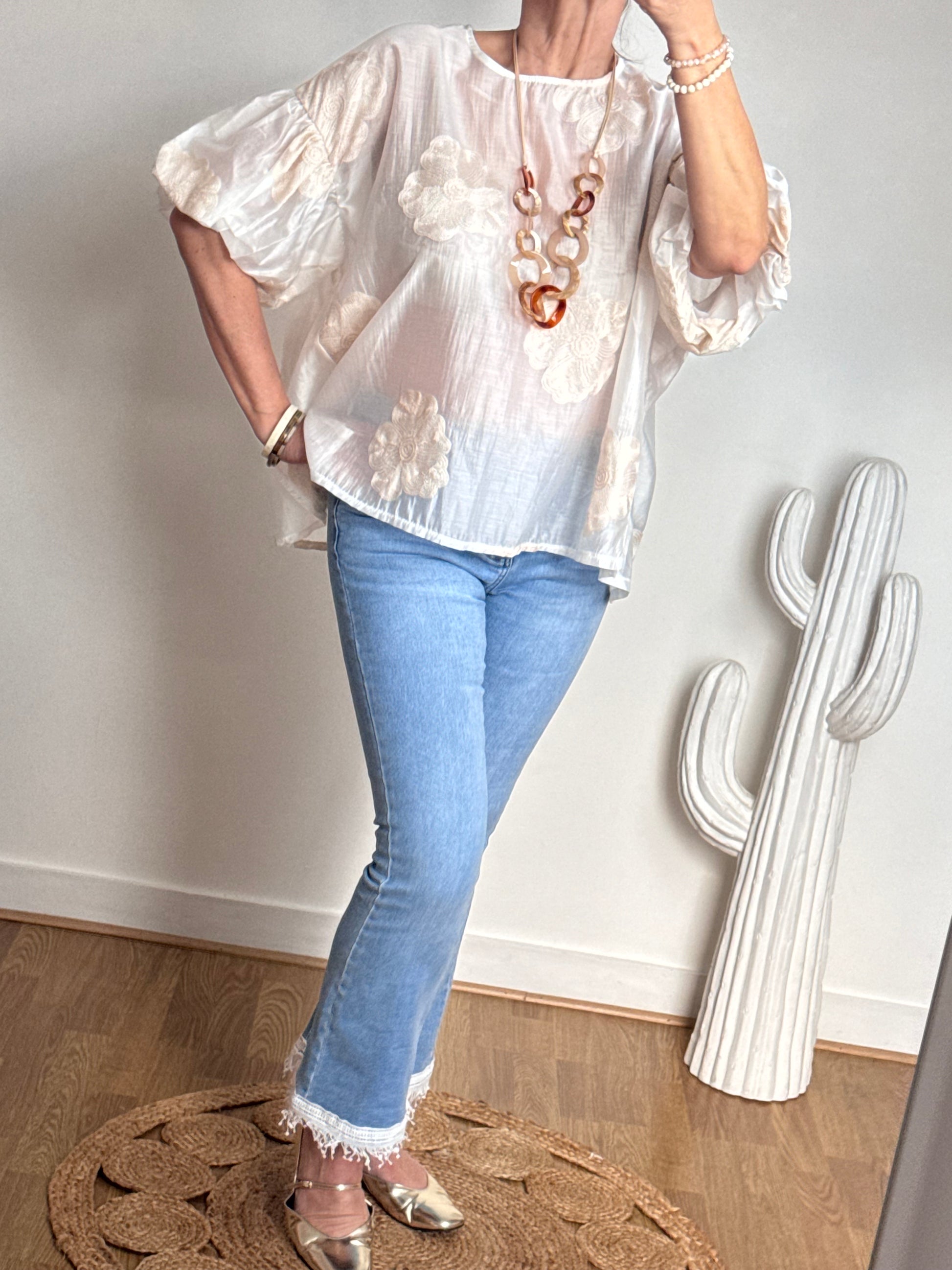 Blouse Flora crème