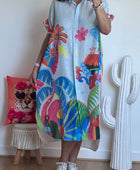 Robe chemise rayée multicolore