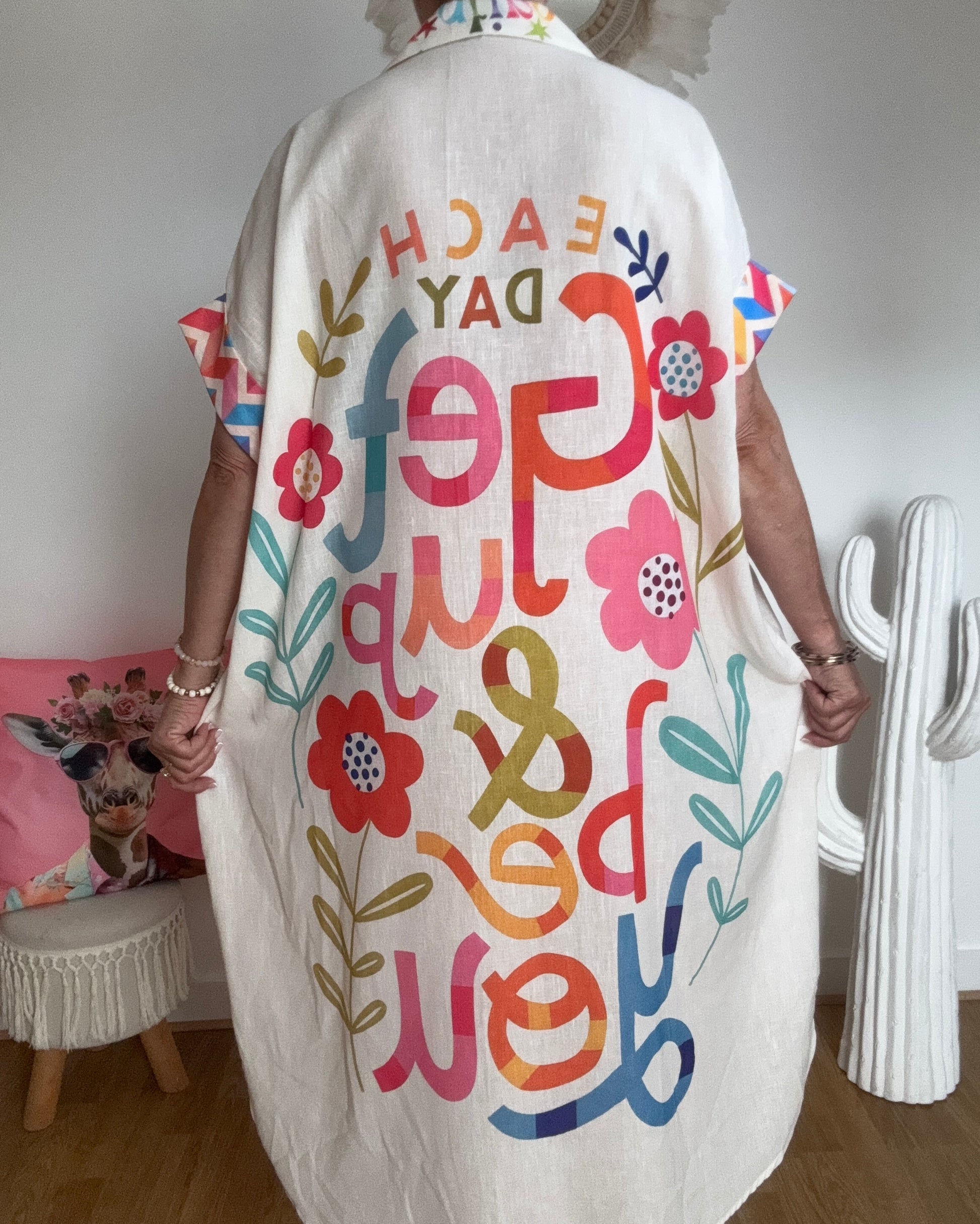 Robe chemise multicolore