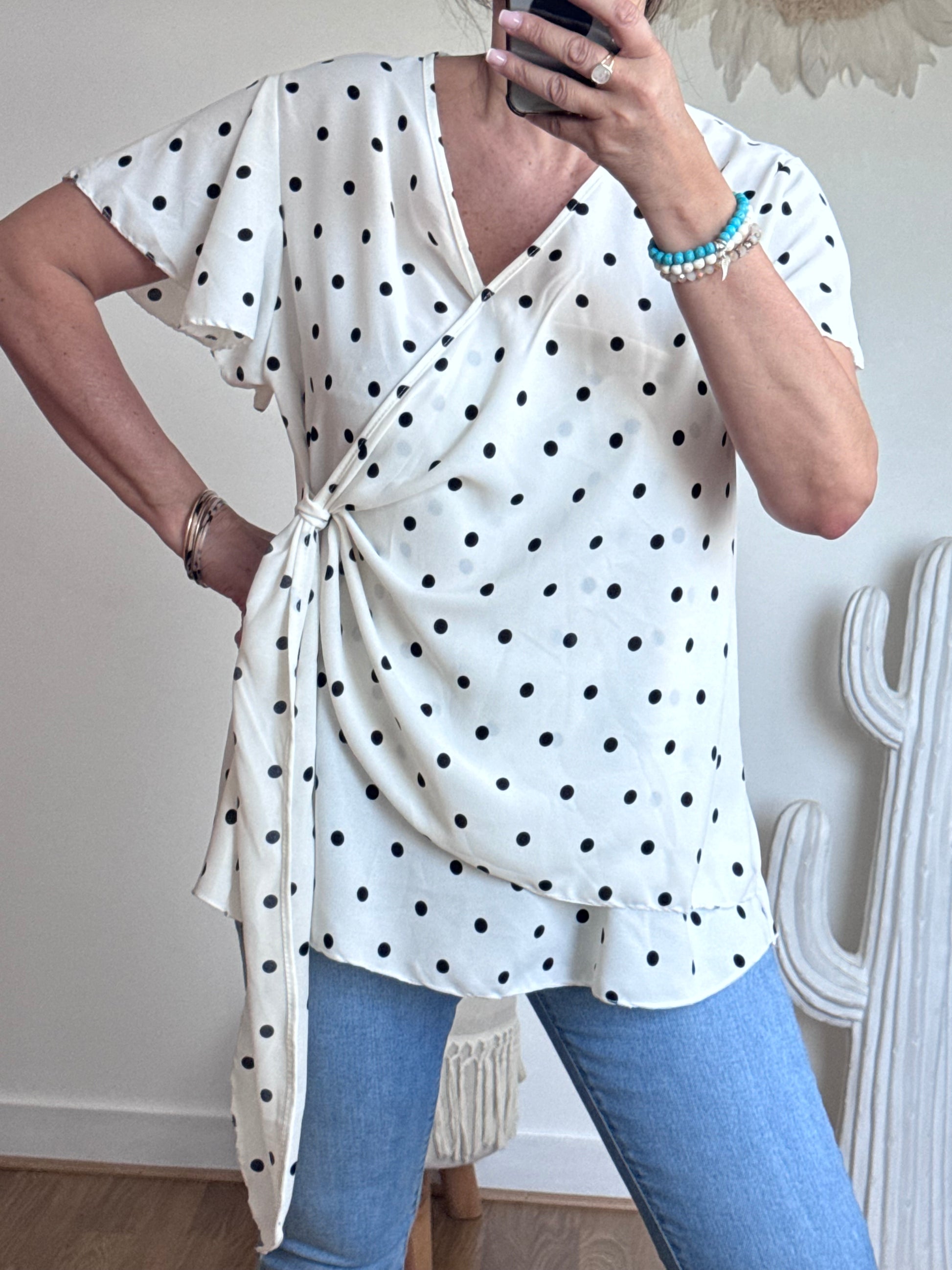 Blouse pois blanche TU 44/50