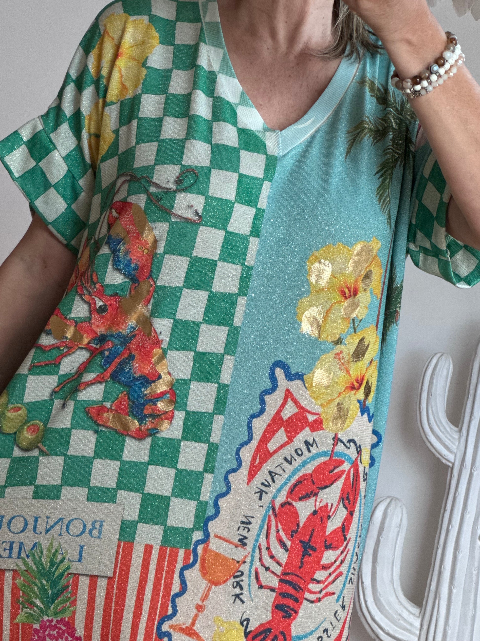 Robe lurex multicolore