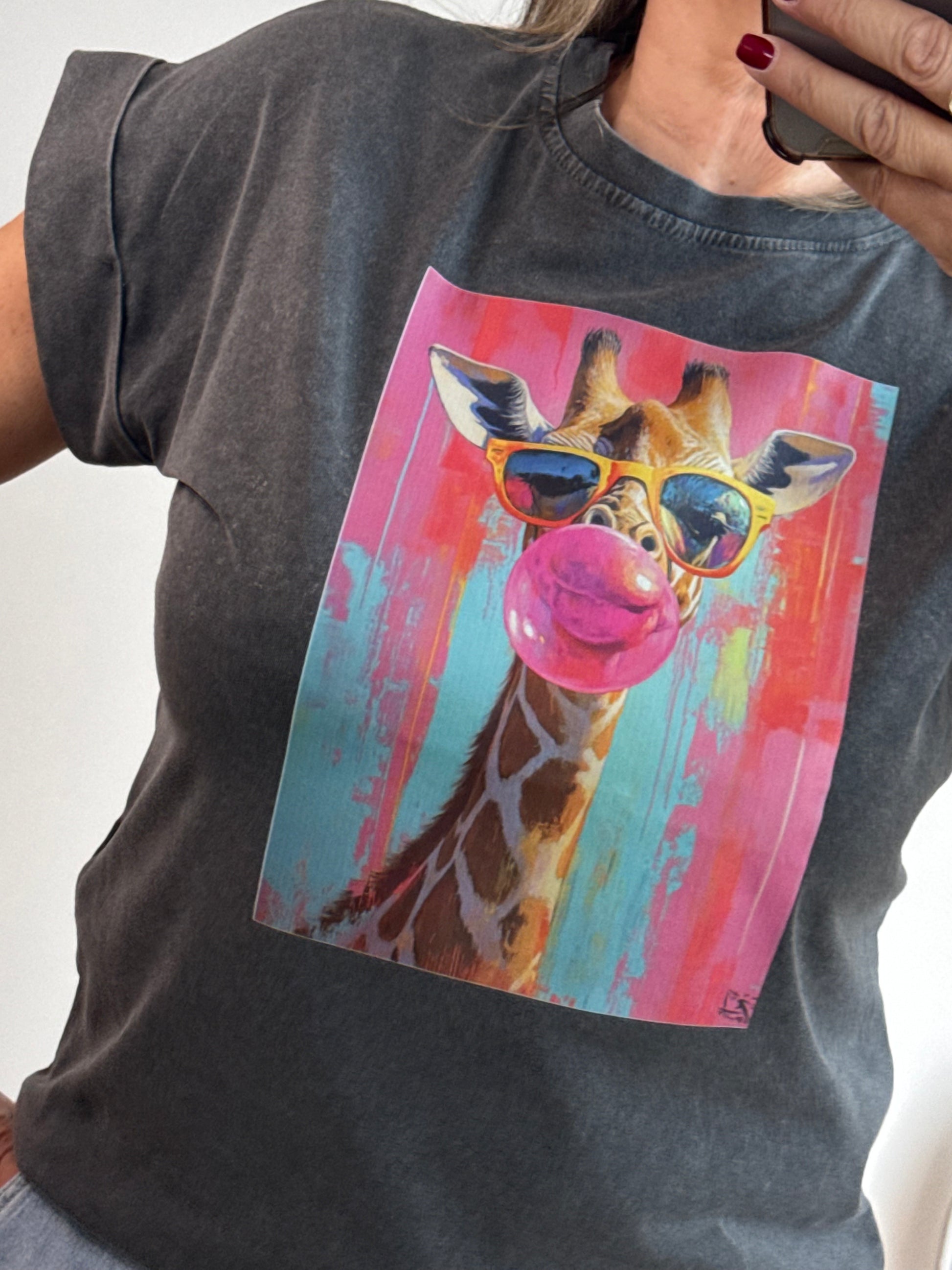 Teeshirt girafe noir