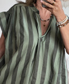 Robe rayée kaki /marron TU 42/50