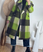 Manteau carreaux pistache