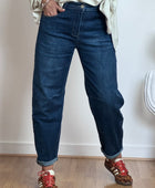 Jean barrel bleu denim