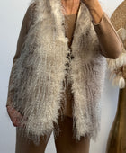 Veste sans manches fausse fourrure