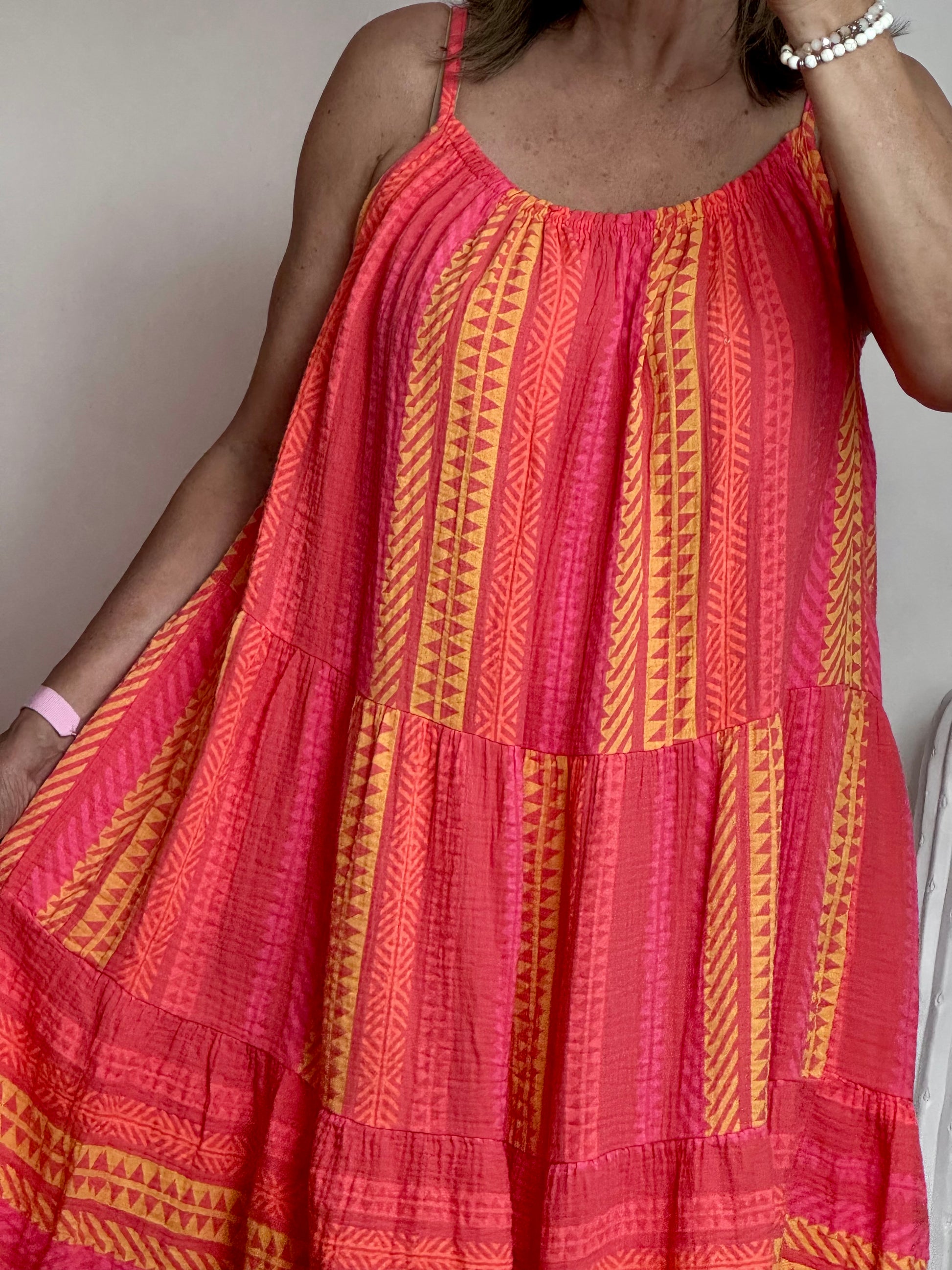 Robe d’été fond corail