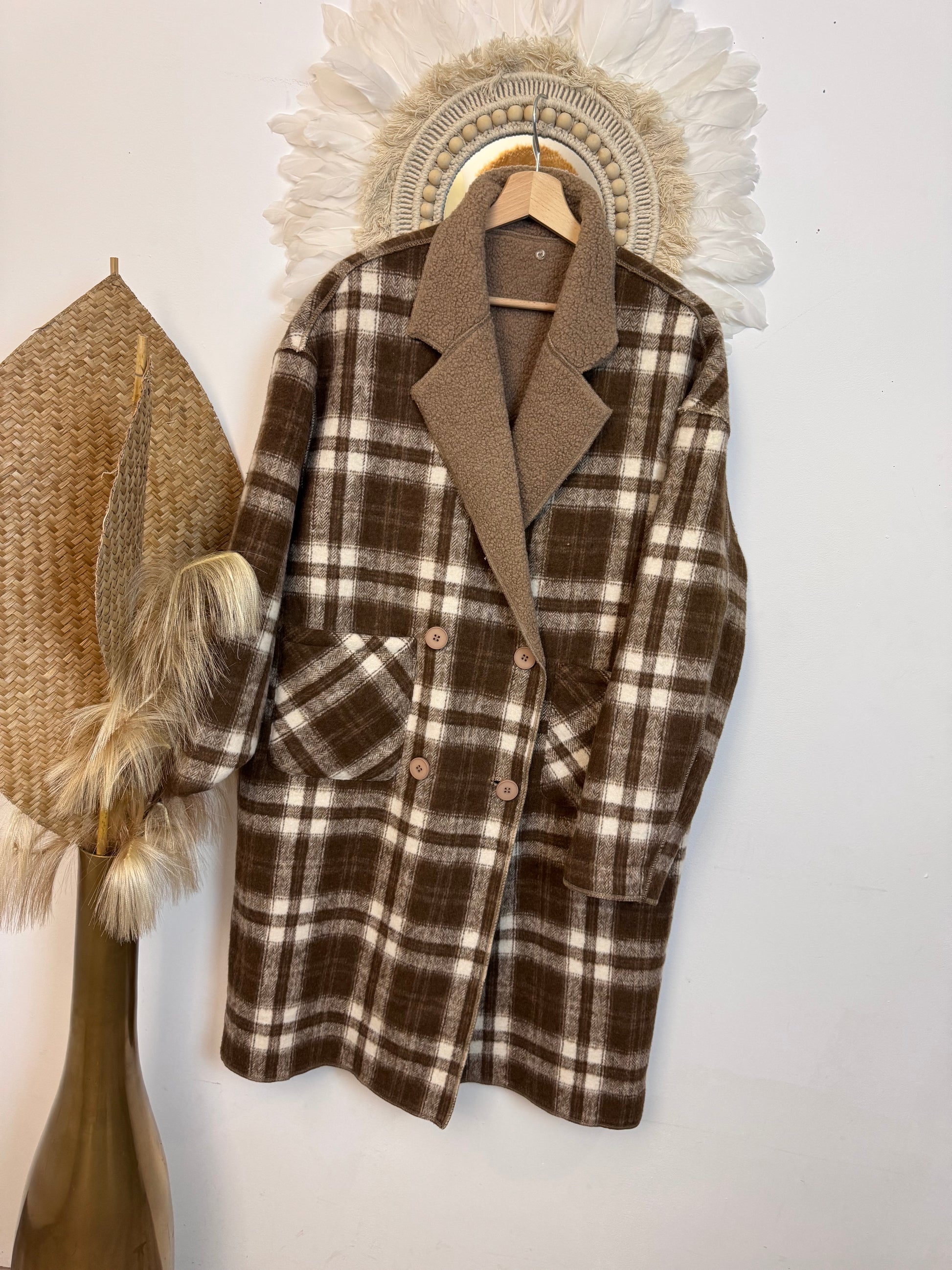 Manteau réversible beige