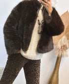 Blouson fausse fourrure marron