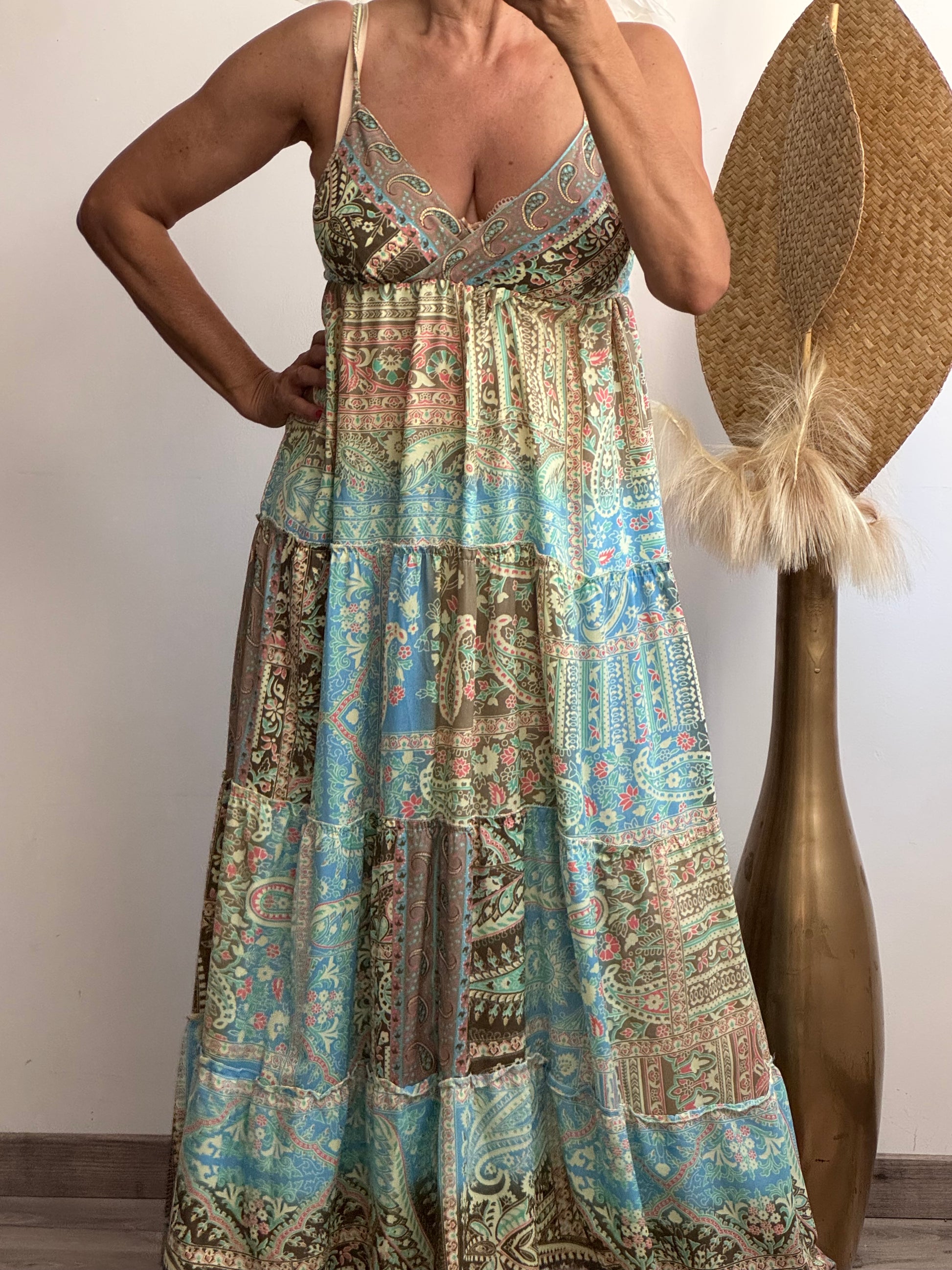 Robe en soie à bretelles