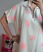 Robe gaze de coton beige