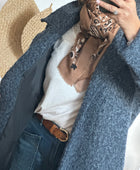 Manteau moumoute bleu