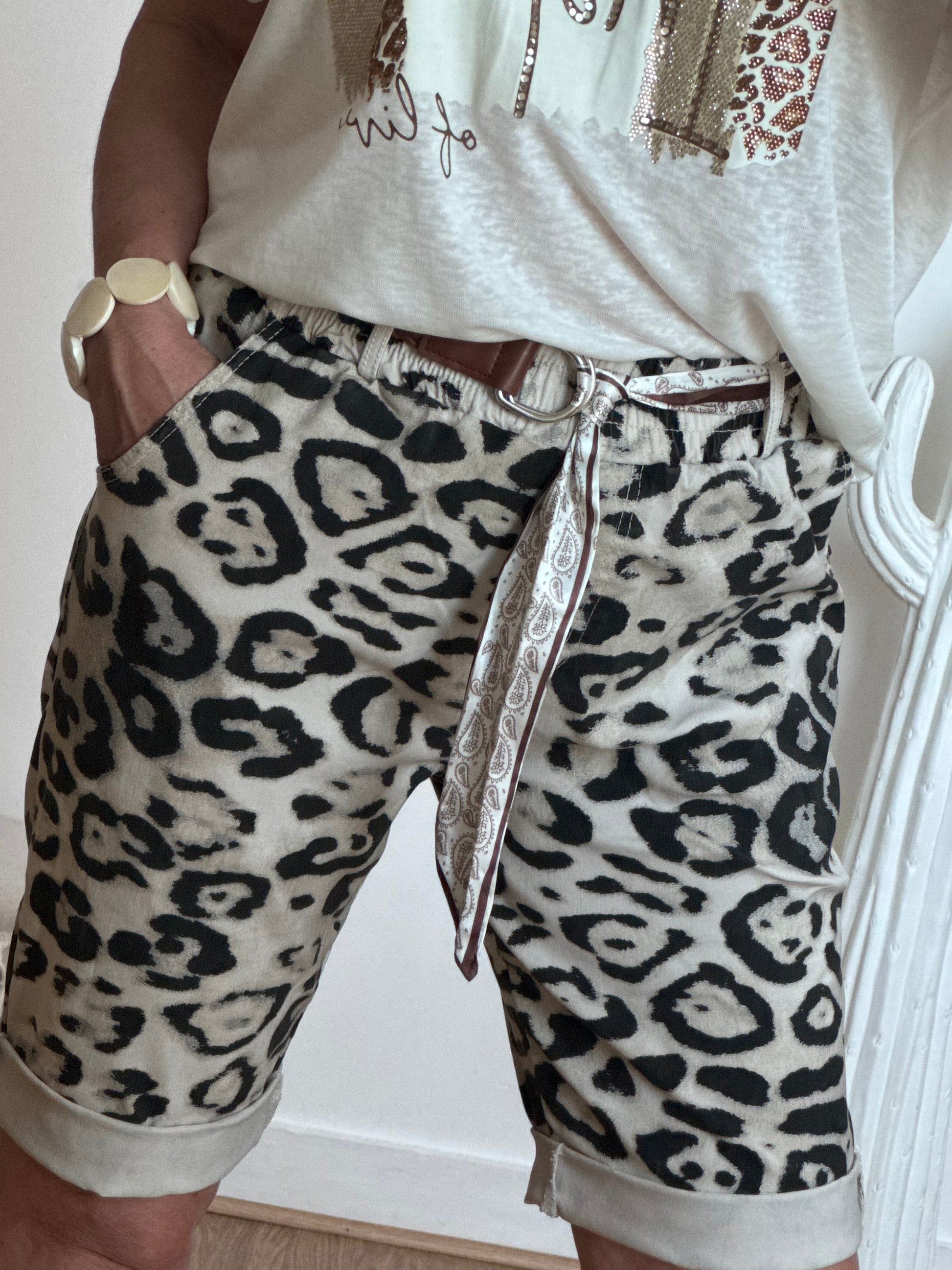 Bermuda ou short Léo beige TU 40/48