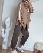 Jeans barrel taupe