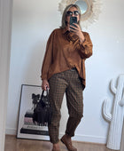 Pantalon vichy marron