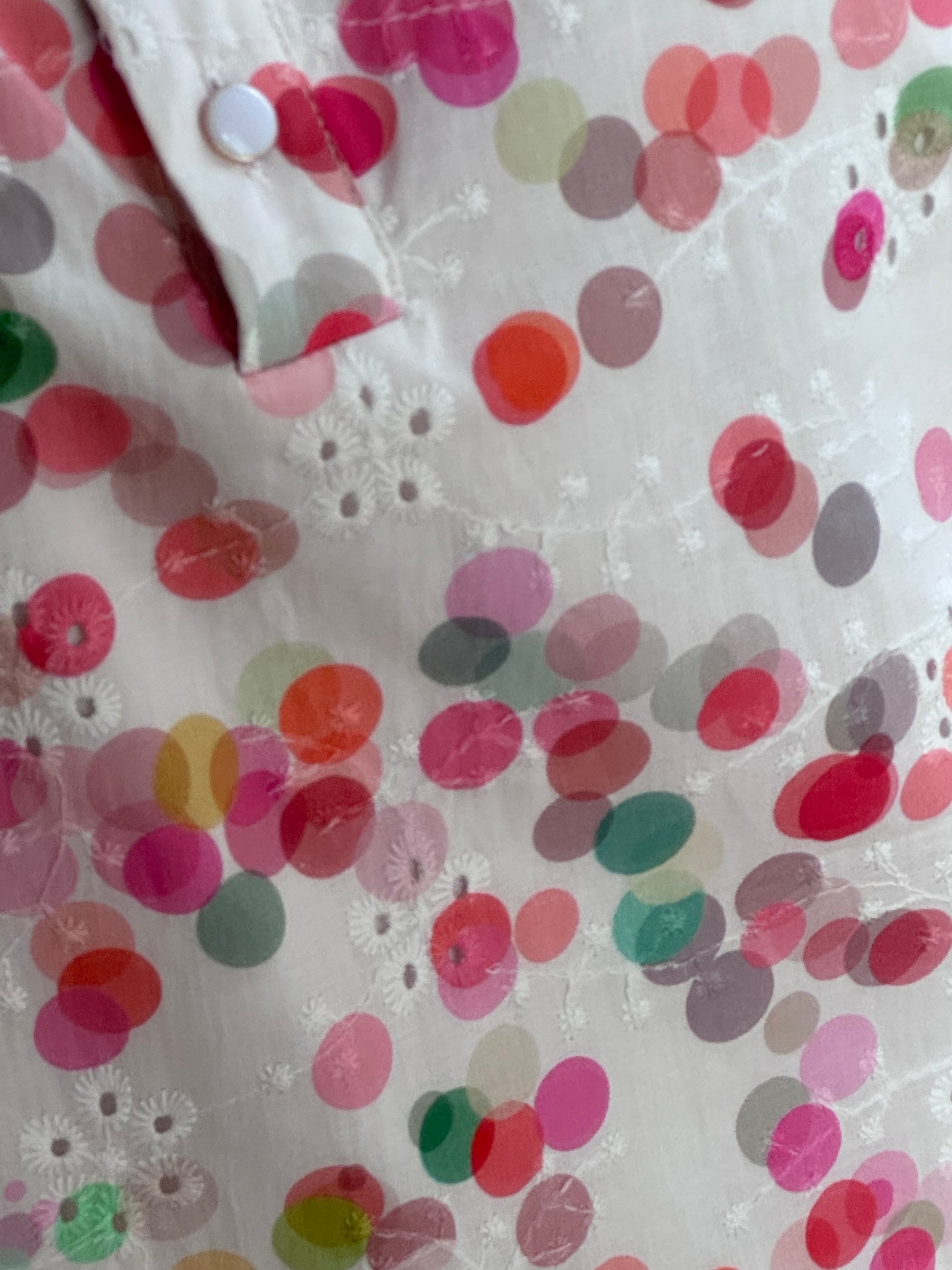 Blouse brodée bulles multicolores