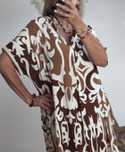 Robe arabesque marron/creme