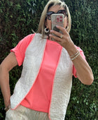 Gilet matelassé blanc cassé