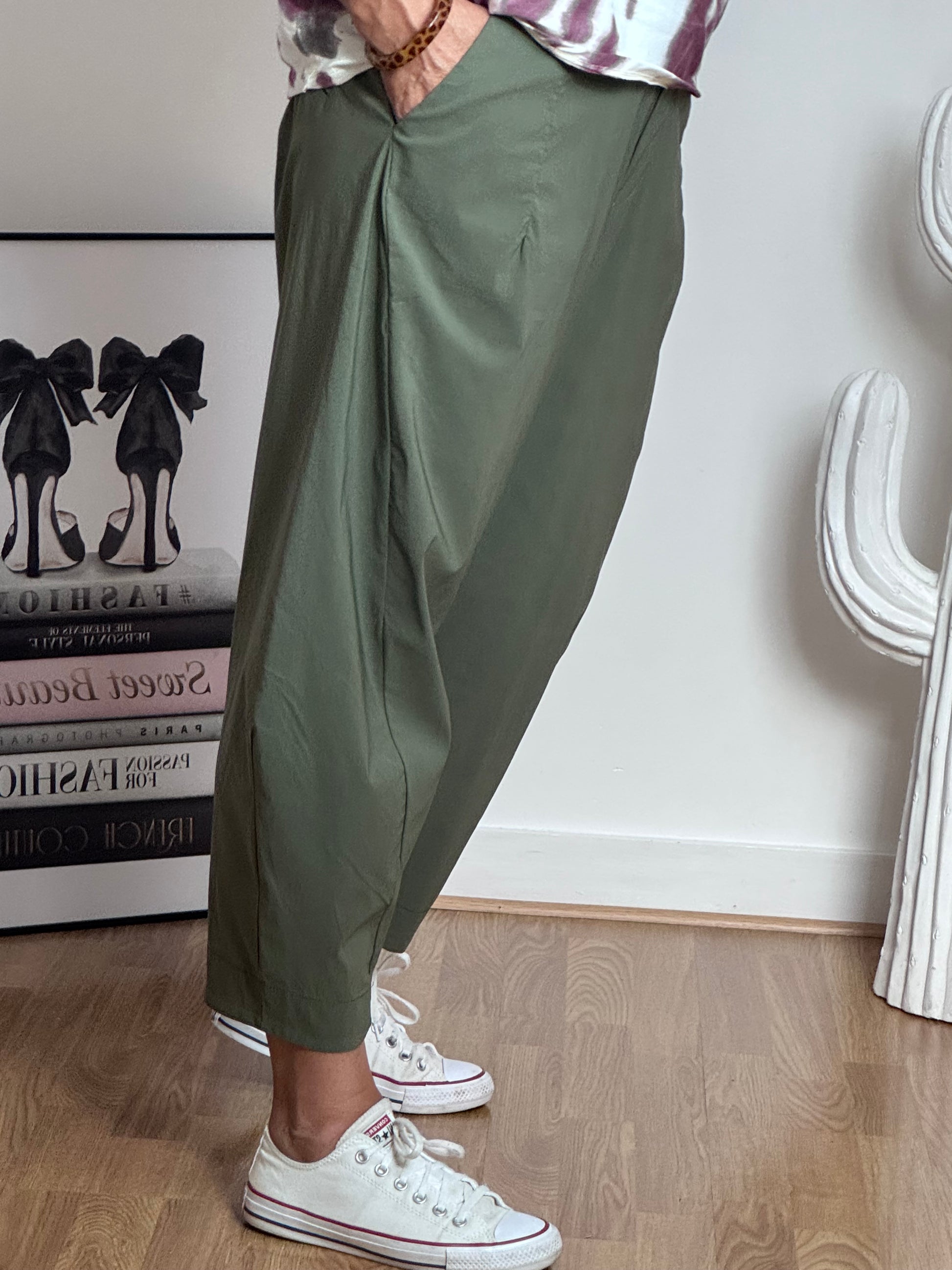 Pantalon style japonais kaki