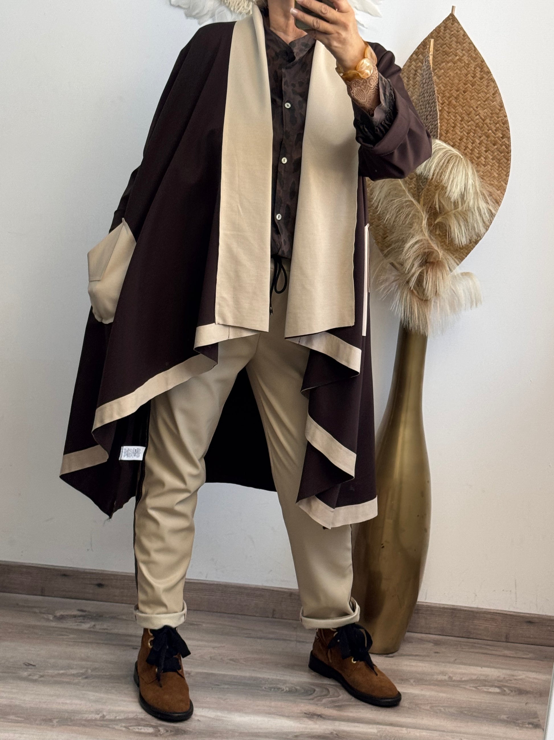 Manteau Félix beige et marron