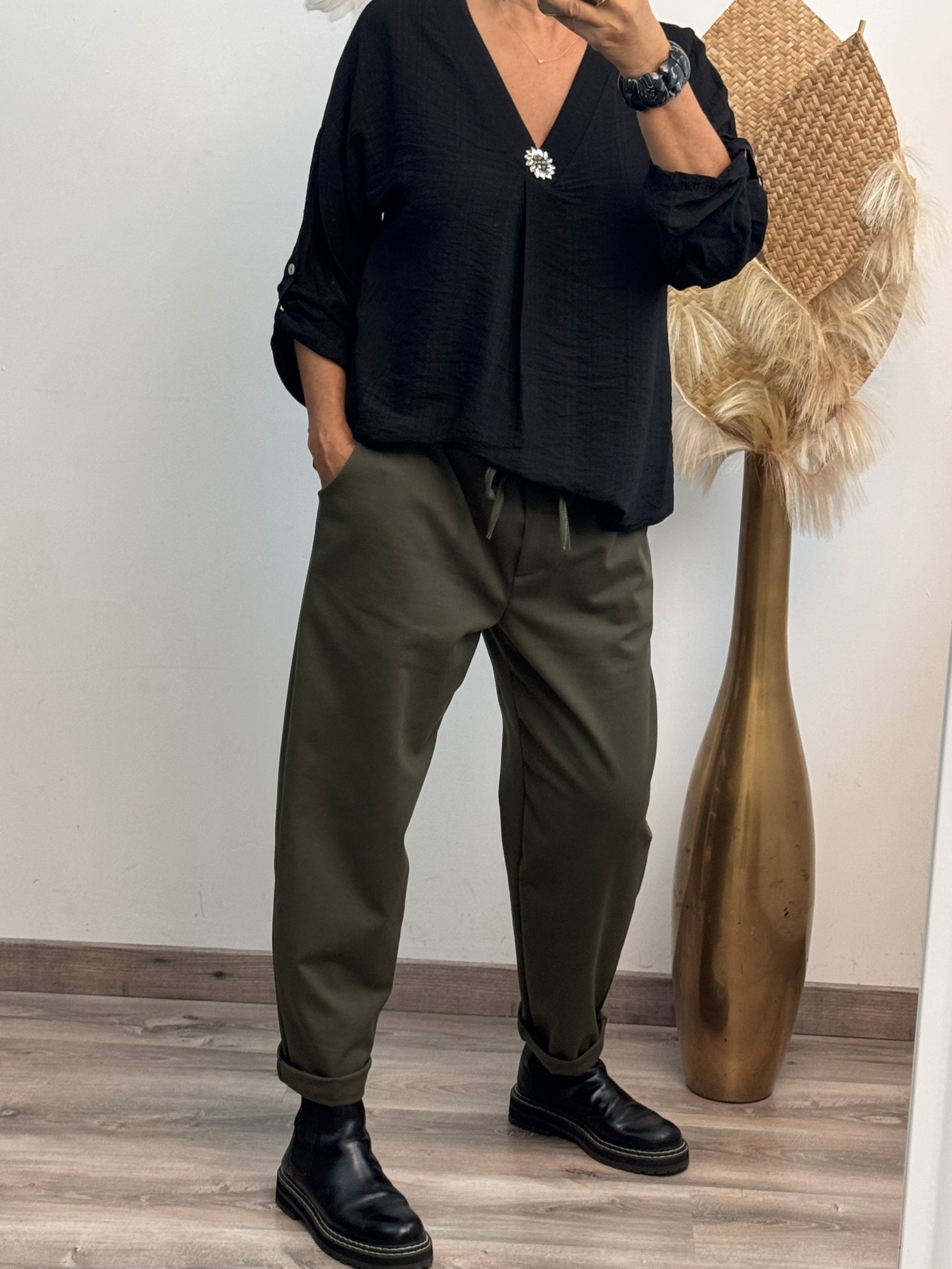 Pantalon Sacha kaki TU 42/50