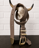 Ceinture cuir véritable taupe