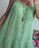 Robe d’été coton tissé verte