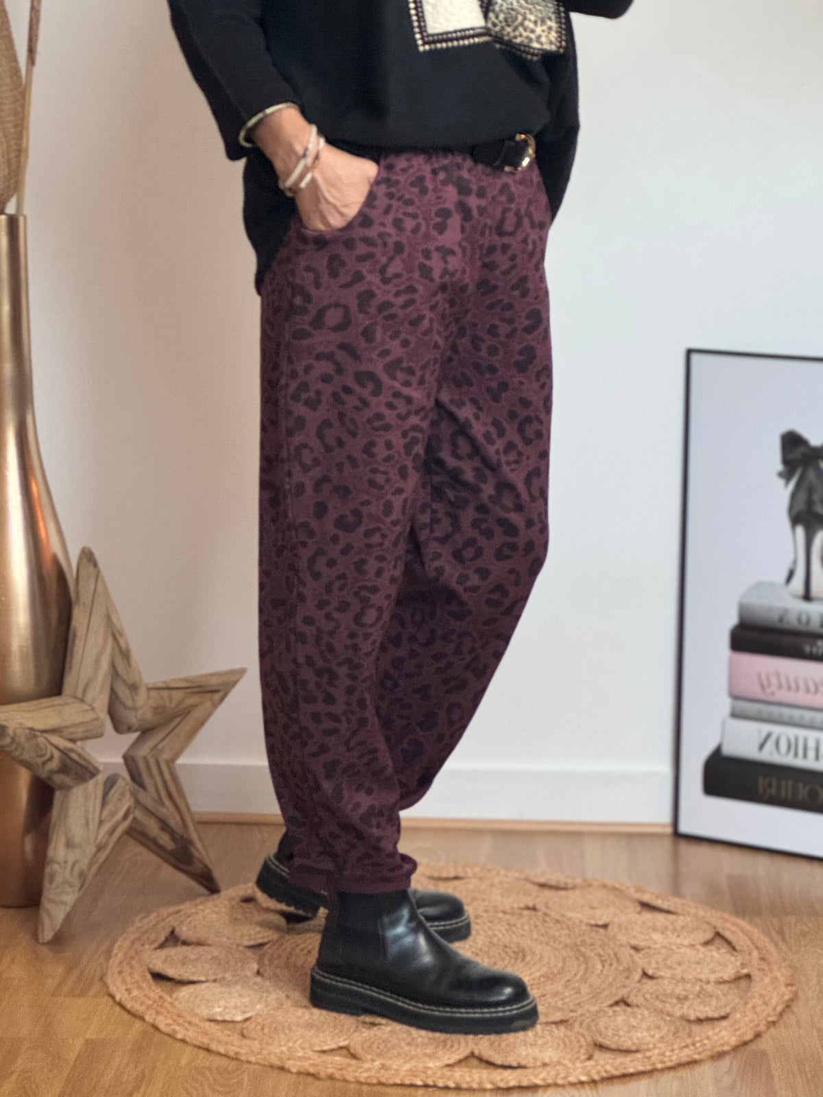 Pantalon Léo lie de vin TU 40/48