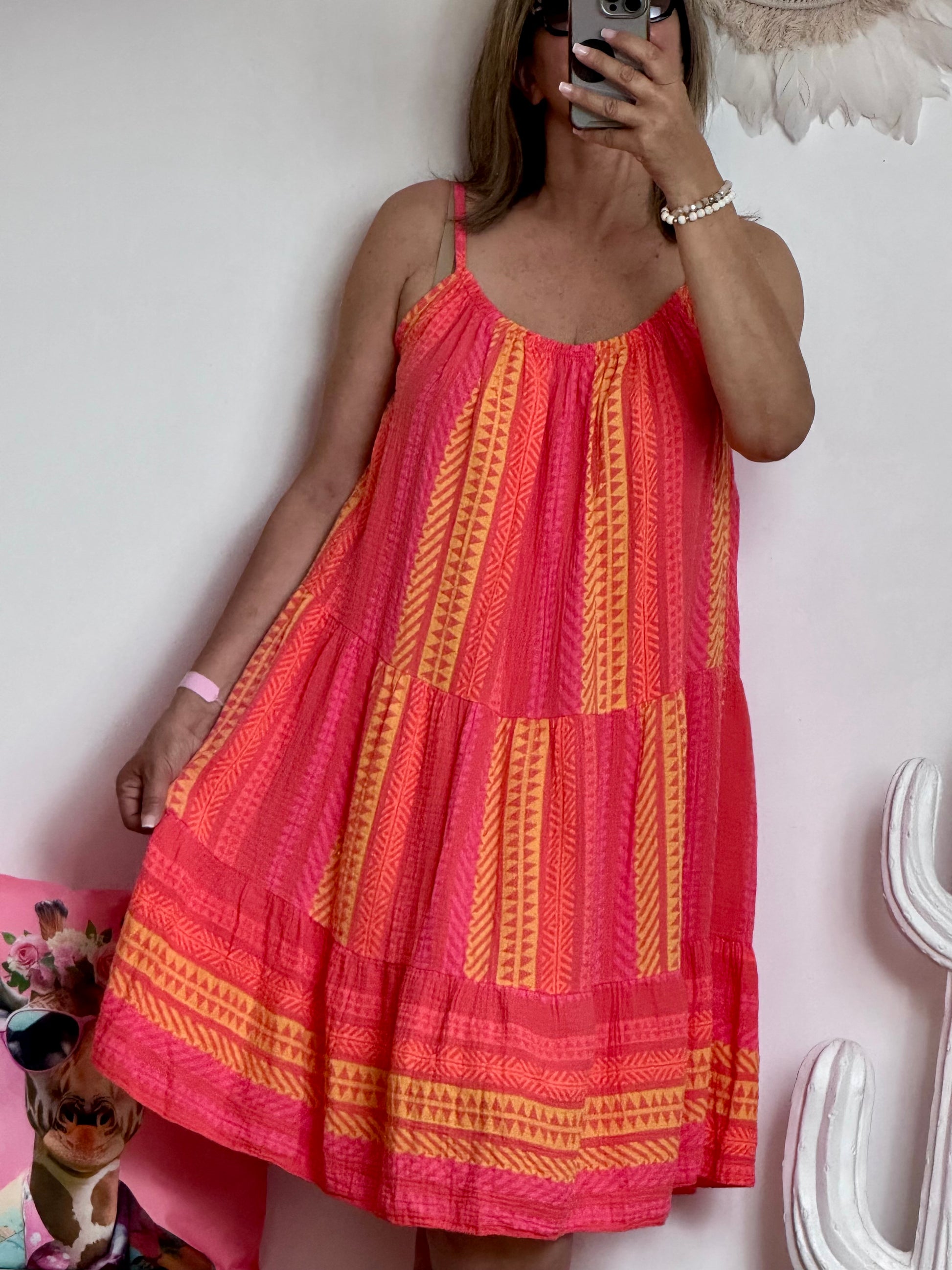Robe d’été fond corail