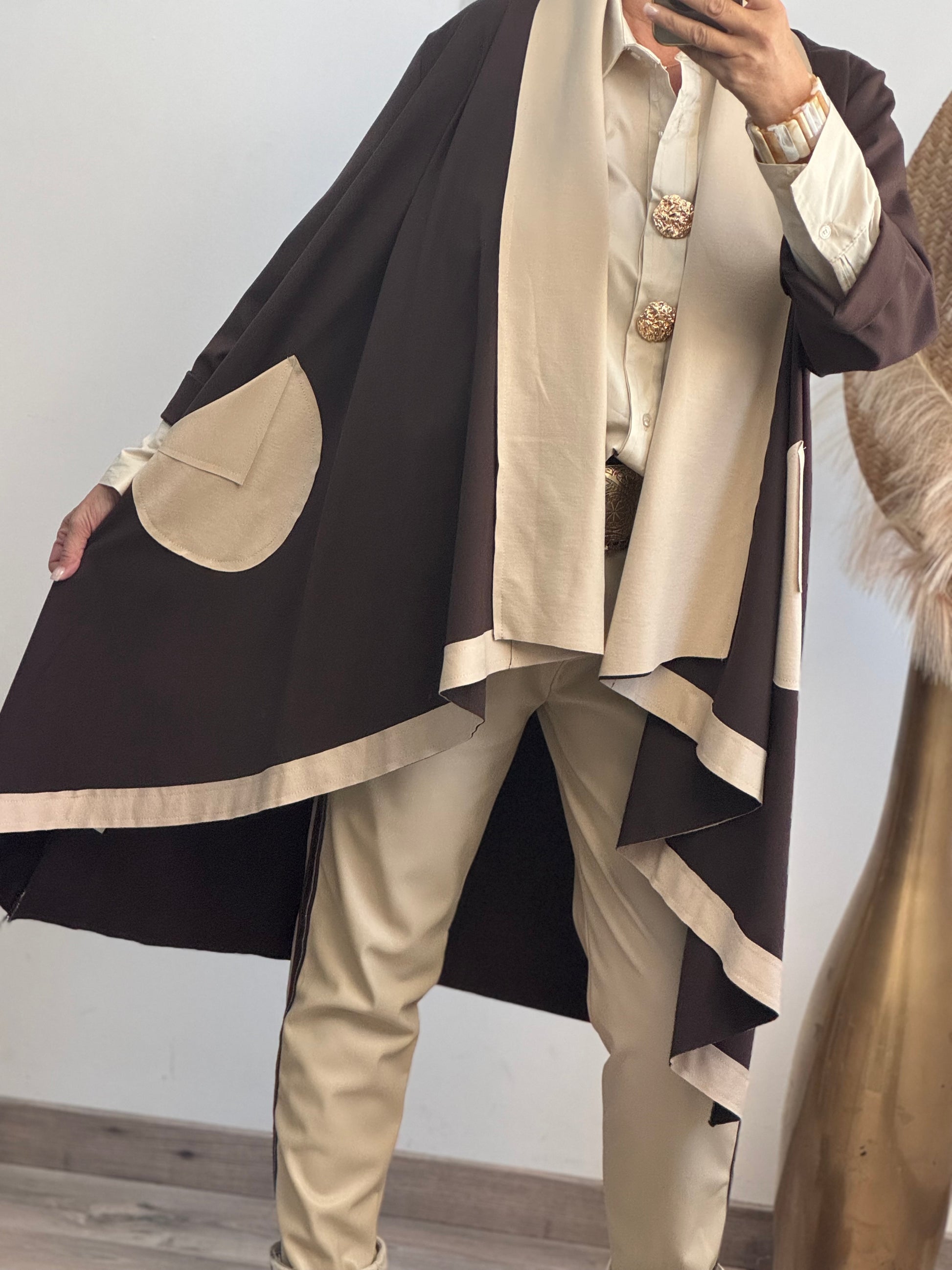 Manteau Félix beige et marron